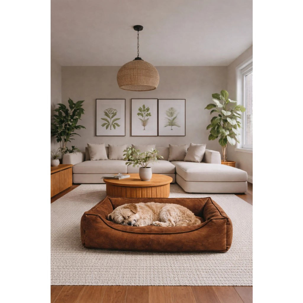 MİNDERX Premium Kedi Köpek Yatağı – Yıkanabilir, Kaymaz Tabanlı, Koltuk Kumaşı, Çıkarılabilir Minderli - Kahve - 45 x 55 cm Koltuk Fiyatı