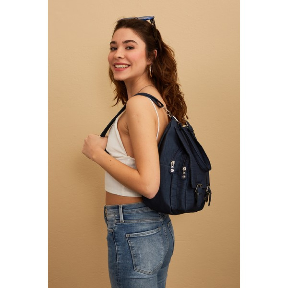 Mine Bag Lacivert Carla Kadın Çanta Bayan Sırt Çantası Fiyatı