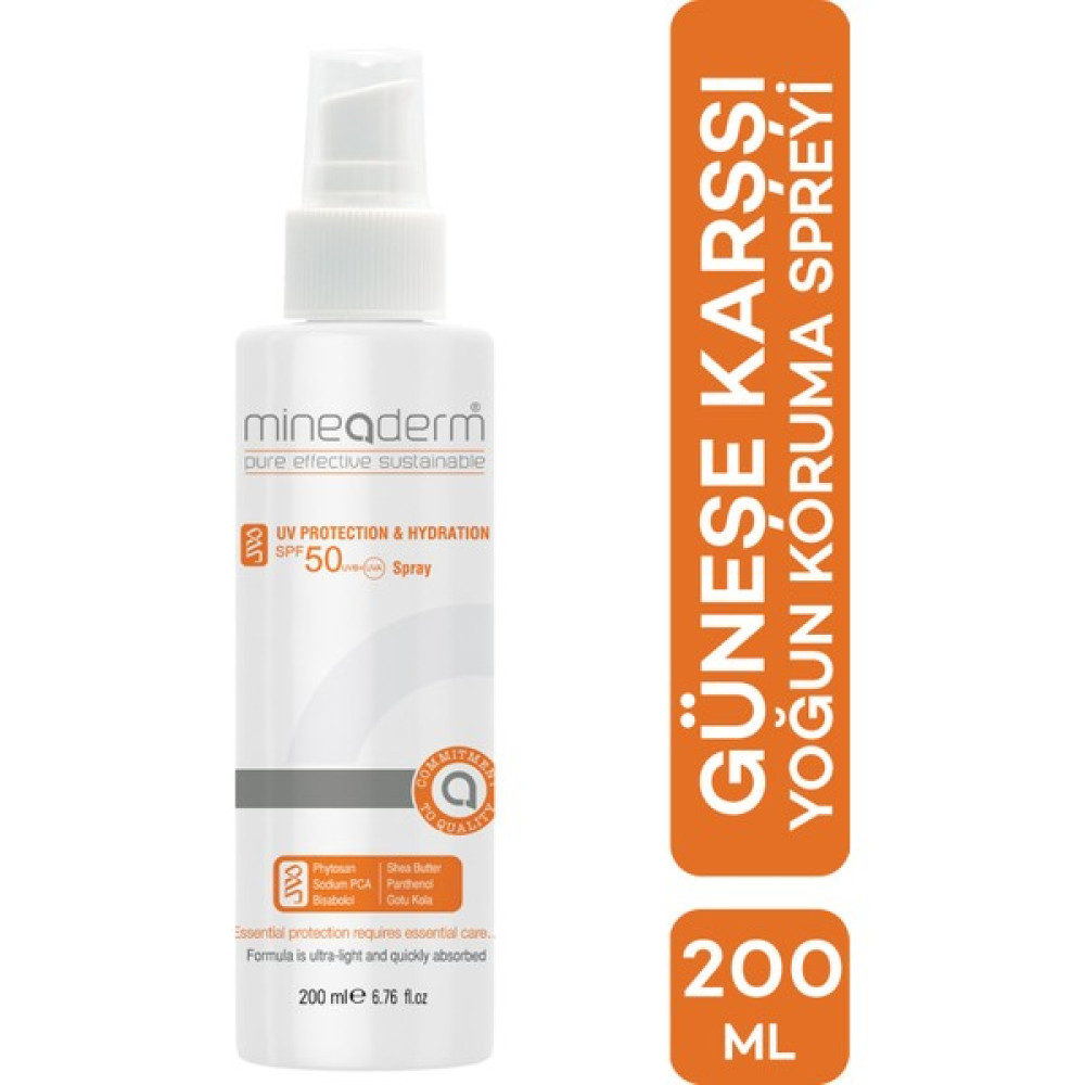 Mineaderm Güneşe Karşı Yoğun Spreyi/uv Protection & Hydration Spray SPF50+ Güneş Kremleri ve Losyonları Fiyatı