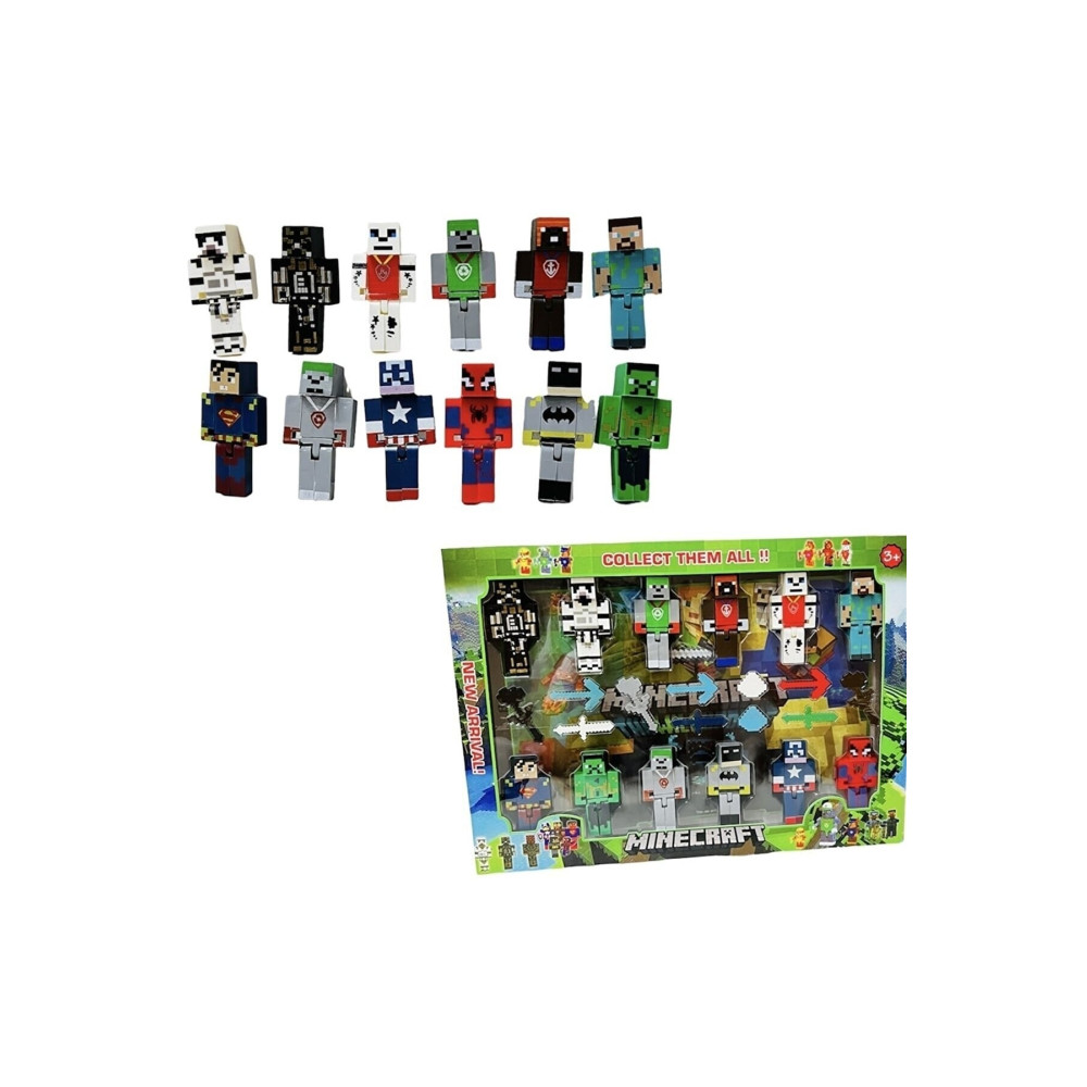 MINECRAFT 12li Süper Kahraman Oyuncak Figürleri 23 Parça Lego Yapı Oyuncak Figür Toys Aksiyon Figürleri Fiyatı