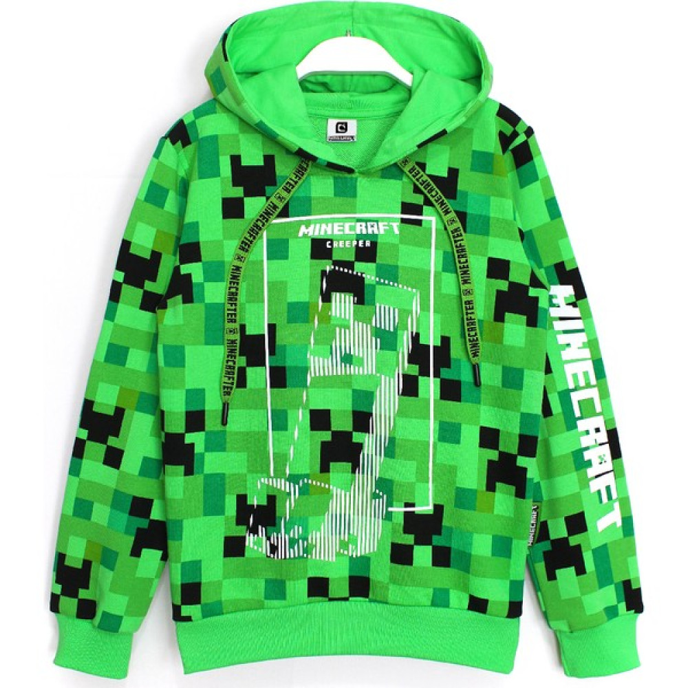 Minecraft 360 Derece Minecraft Creeper Baskılı Kışlık Çocuk Kapşonlu Sweatshirt 8 - 13 Yaş Aralığı Yeşil Erkek Çocuk Sweatshirt Fiyatı