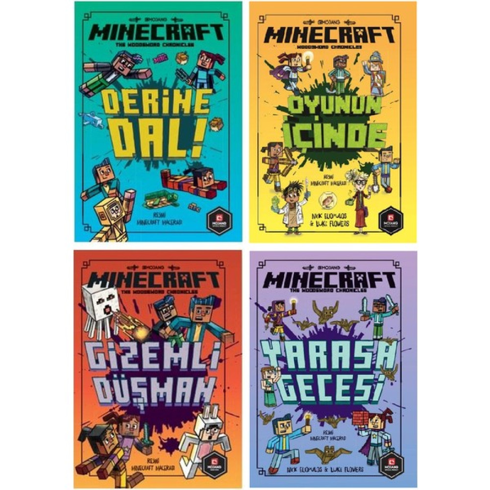 Minecraft 4 Kitap Set - Derine Dal - Oyunun İçinde - Yarasa Gecesi - Gizemli Düşman Çocuk Öykü Fiyatı
