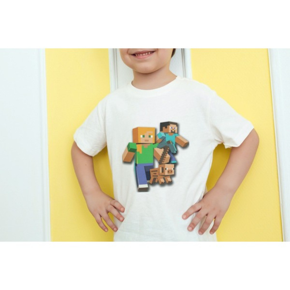 Minecraft Beyaz Tişört Erkek Çocuk T-shirt Fiyatı