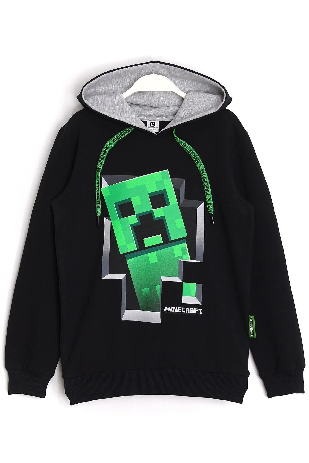 MINECRAFT Creeper Desenli Kapüşonlu Erkek Çocuk Hoodie 5 - 13 Yaş Siyah 2-4 Yaş Beden" Bayan Sweatshirt Fiyatı