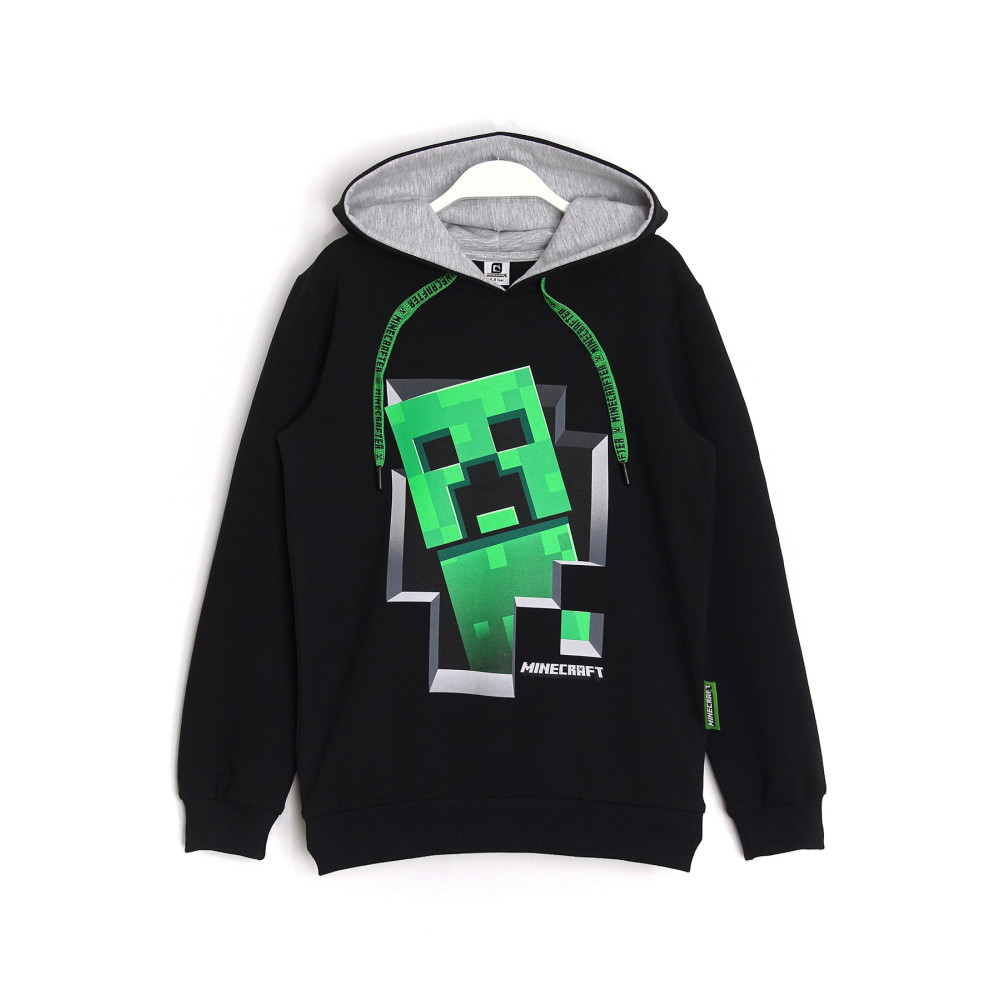 MINECRAFT Creeper Desenli Kapüşonlu Erkek Çocuk Hoodie 5 - 13 Yaş Siyah 4-5 Yaş Beden Bayan Sweatshirt Fiyatı