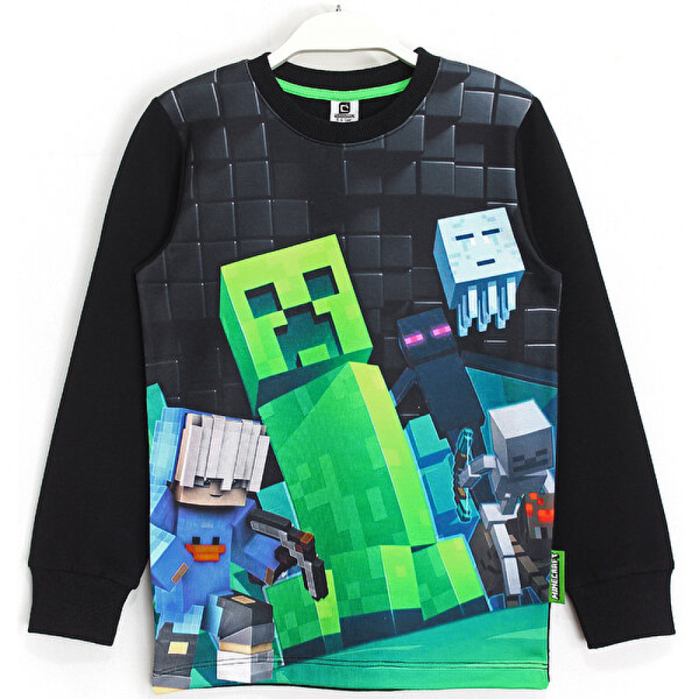 Minecraft Erkek Çocuk 3D Baskılı Sweatshirt 5 - 13 Yaş Siyah Erkek Çocuk Sweatshirt Fiyatı