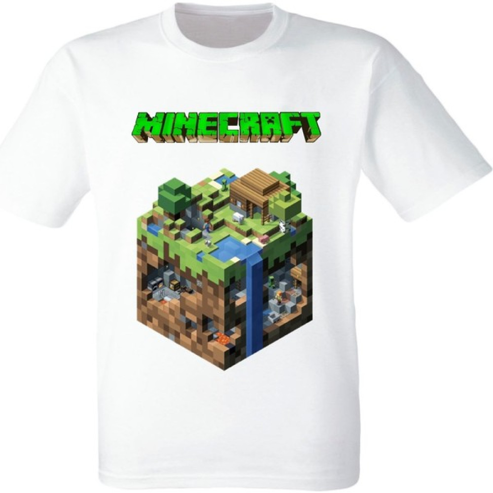 Mınecraft Karışık Minecraft Baskılı Beyaz Tişört Erkek Çocuk T-shirt Fiyatı
