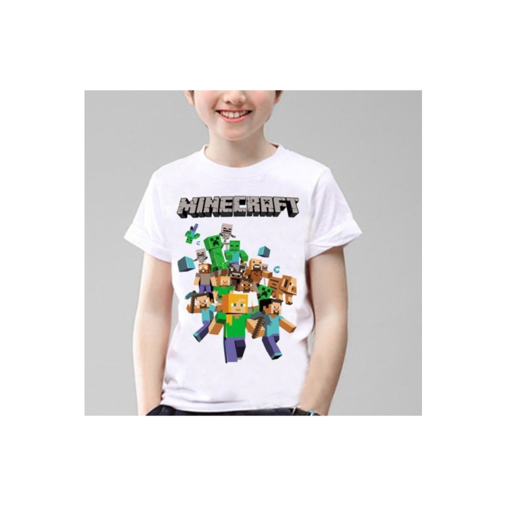 MINECRAFT Minecraft Çocuk T-shirt Beyaz Unisex 7-8 Yaş Beden T-Shirt & Sweatshirt (Outdoor) Fiyatı