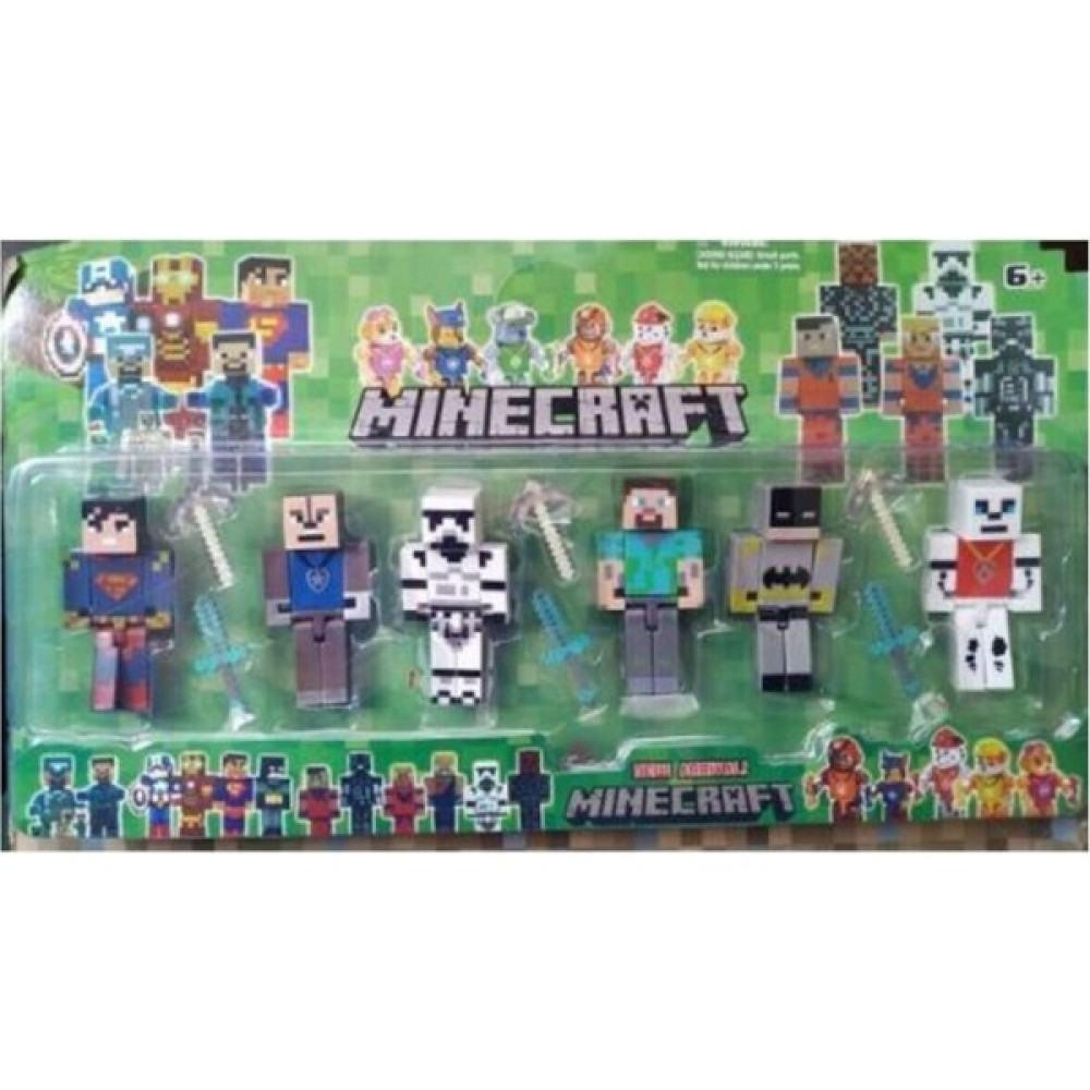 Minecraft Süper Kahramanlar 6 Lı Figür Set Steve 6 Figür ve Aksesuarlı 12 Parça - 78 Oyun Seti Fiyatı