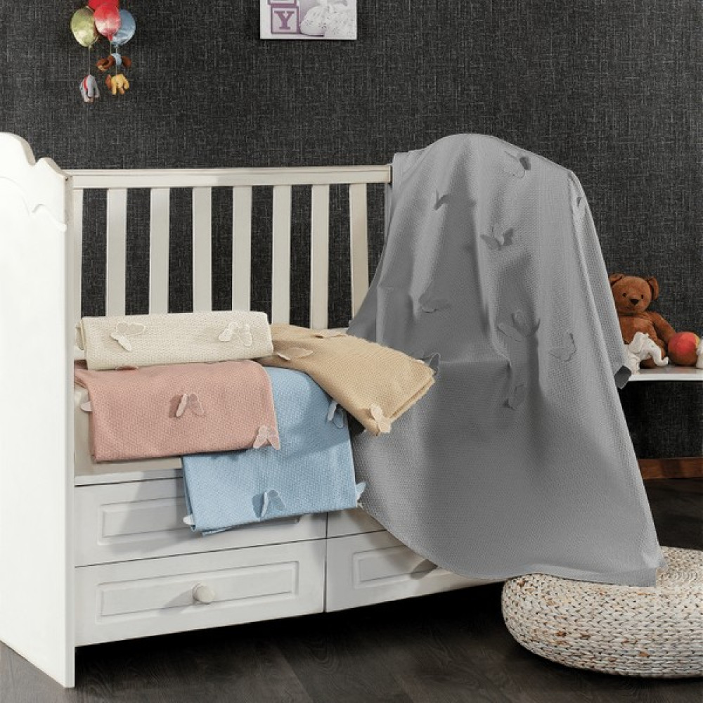 Minelya Home . Pamuk 3D Kelebek Desenli Bebek Pike Örtüsü - Gri - 0 - 3 Yaş Oto Boyaları Fiyatı
