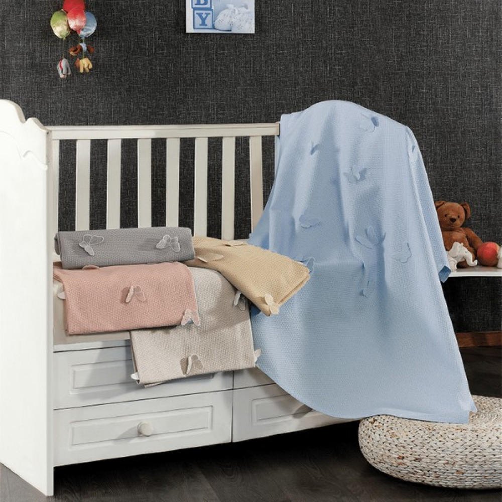 Minelya Home . Pamuk 3D Kelebek Desenli Bebek Pike Örtüsü - Mavi - 0 - 3 Yaş Oto Boyaları Fiyatı