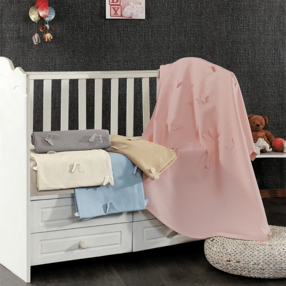 Minelya Home . Pamuk 3D Kelebek Desenli Bebek Pike Örtüsü - Pembe - 0 - 3 Yaş Oto Boyaları Fiyatı