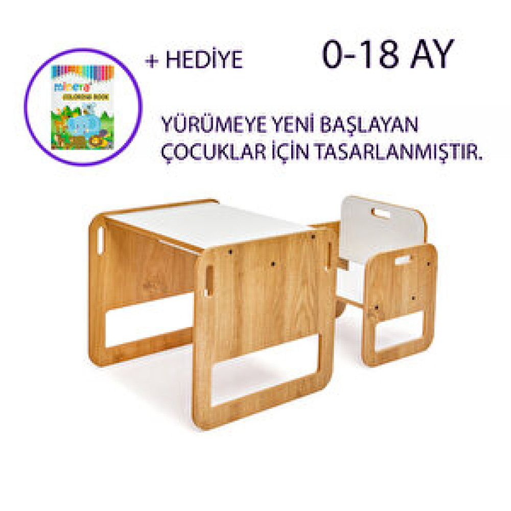 Minera 0-18 Ay Serçe Ahşap Montessori Çocuk Oyun, Çalışma Ve Aktivite Masası Ve Sandalyesi Bebek Odası Mobilya Fiyatı