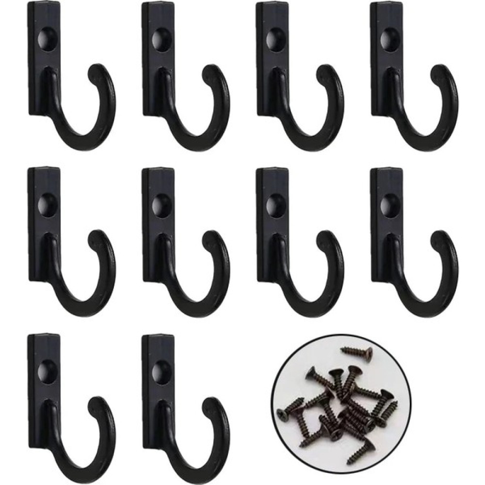 Mingjin Shop2 10 Pcs Siyah Tarzı 10 Adet Kahve Kupa Asma Kancaları Demir Metal Duvar Kanca Montajı Ahşap Elementler Için Manto Askısı Yatak Odası H... Banyo Askılık Fiyatı