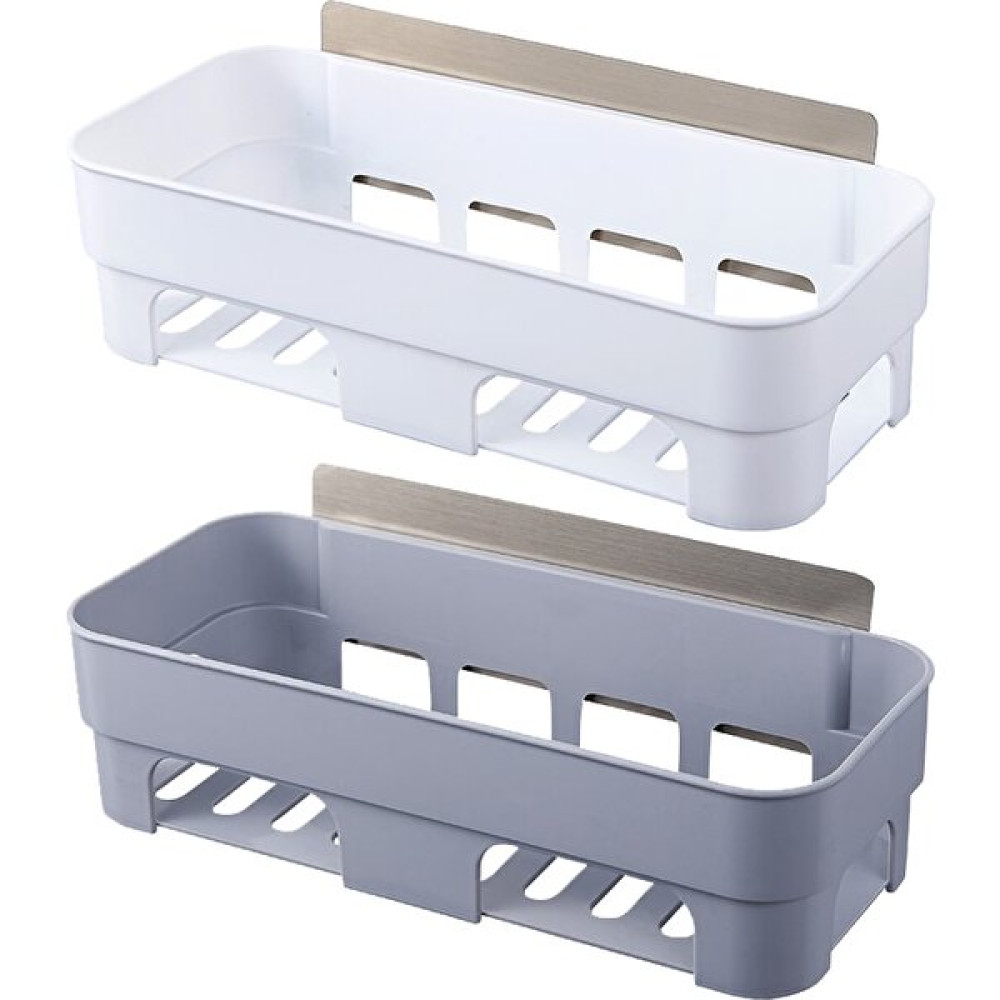 Mingjin Shop2 Beyaz Gri Tarzı Yumruksuz Banyo Rafı Plastik Tuvalet Banyo Vanity Duvar Asılı Depolama Rafı Sepeti Iz Yok Çıkartmalar Xı (Yurt Dışından) Eşya Saklama / Düzenleme Fiyatı