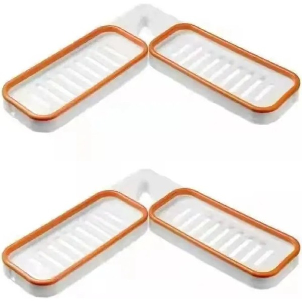 Mingjin Shop2 Turuncu 2pcs Tarzı Keyfi Köşe Banyo Rafları Balkon Mutfak Duvara Monte Banyo Sabunluk Mutfak Depolama Rafı Plastik Çivisiz (Yurt Dışı... Eşya Saklama / Düzenleme Fiyatı