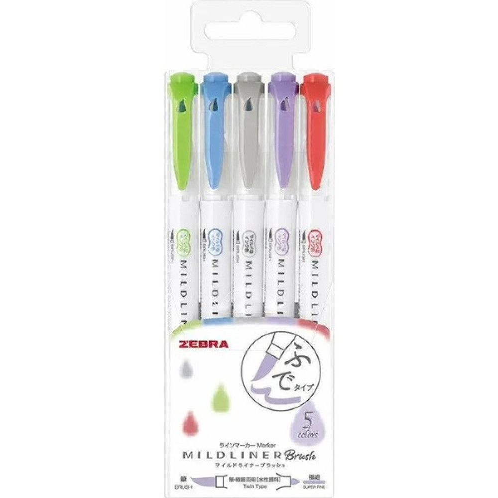 Mingjinshop3 Shibu Set 5c Nc Stili Yeni 25COLORS Zebra Mildliner Fırça Kalem Seti Wft8 Çift Taraflı Su Bazlı Fosforlu Marker Kalem Okul Sanat Malze... Fosforlu Kalem Fiyatı