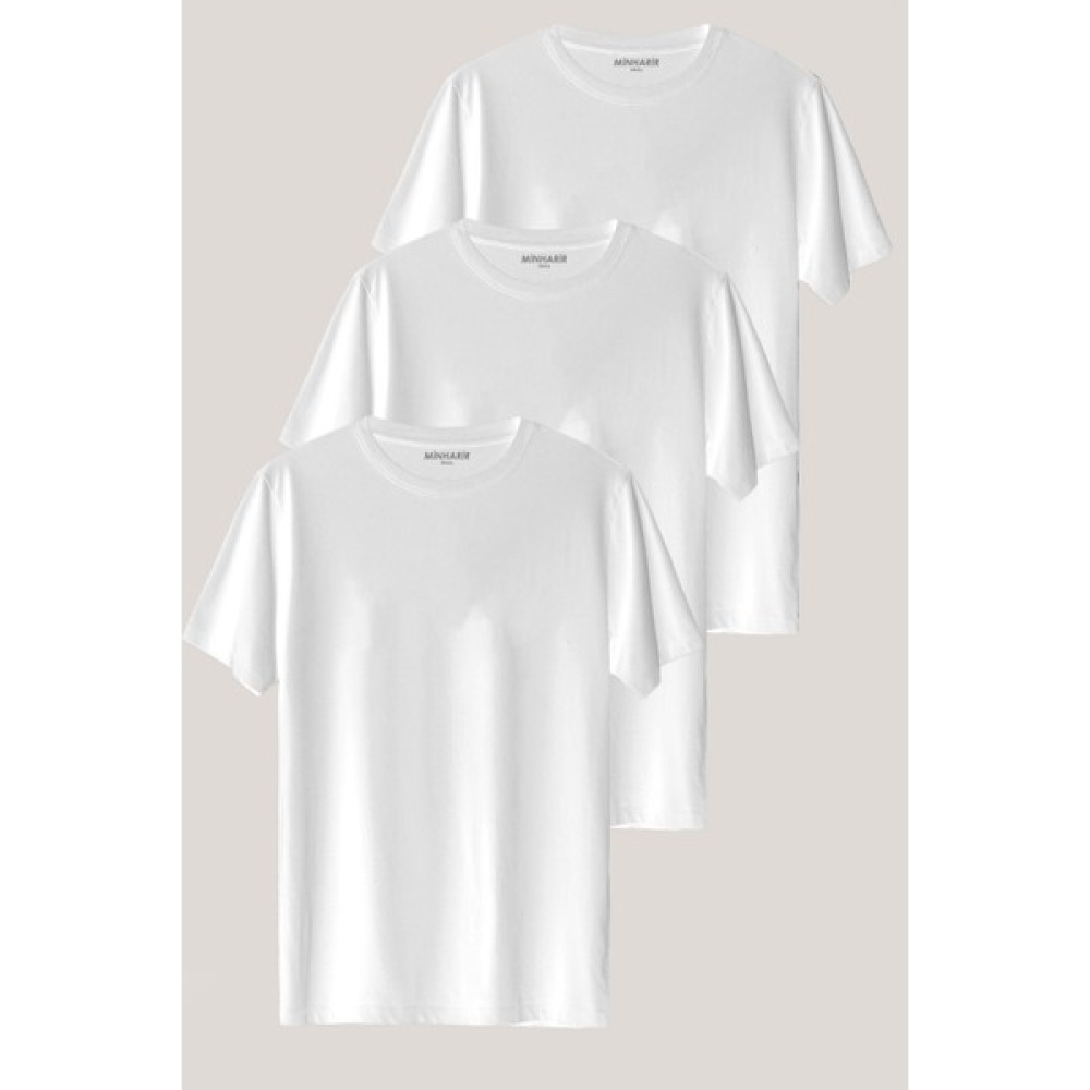 Minharir Regular Fit %100 Pamuklu Bisiklet Yaka Erkek 3'lü Tshirt T-Shirt & Sweatshirt (Outdoor) Fiyatı