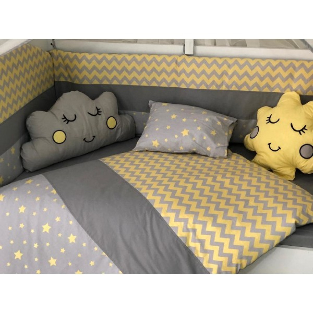 Mini Baby Figürlü Sarı Bebek Uyku Seti 11 Parça - 80 x 130 cm Bebek Uyku Seti Fiyatı