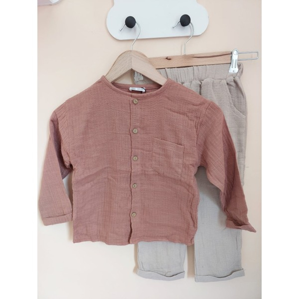 Mini Baby Store Yeni Sezon Erkek Bebek Müslin Alt Üst Takım Erkek Çocuk Giyim Takımı Fiyatı
