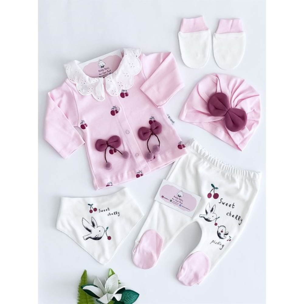 Mini Cayzen 5'li Sweet Cherry Zıbın Set Pembe Bebek Hastane Çıkışı Fiyatı