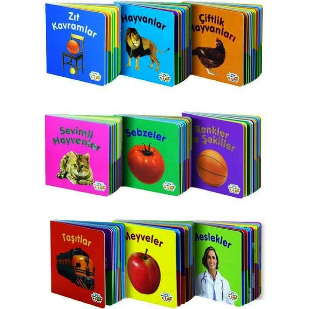 Mini Eğitici ve Öğretici Karton Kitaplar - 9 Adet Okul Öncesi Eğitici & Öğretici Kitaplar Fiyatı