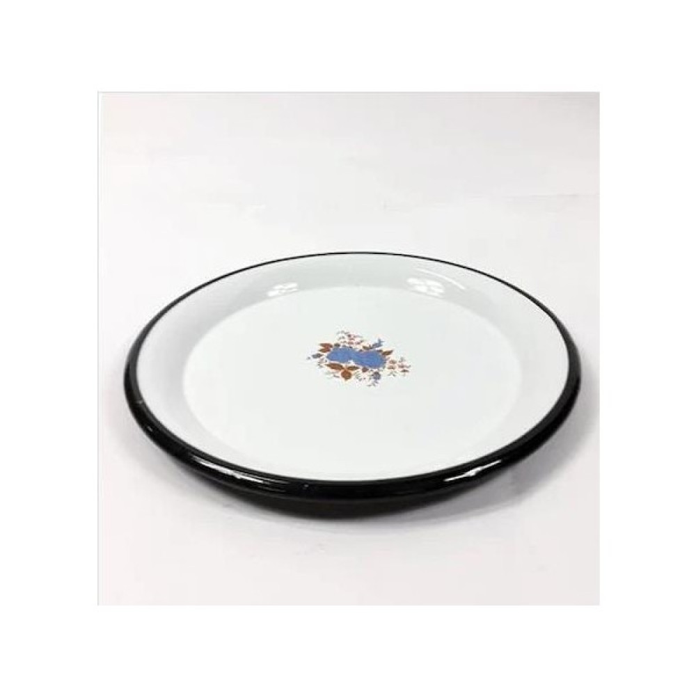 Mini Emaye Sini 29X29CM Nostaljik Çiçekli Emaye Tepsi Sığ Kenarlı Servis Tepsisi Fiyatı