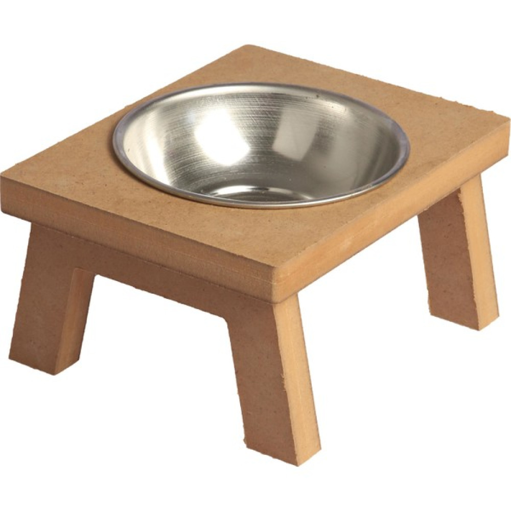 Mini Hediye Mama Kabı Tekli Çelik Kaseli Kedi Köpek Mama ve Su Kabı 18MM Mdf Evcil Hayvan Ürünleri Fiyatı