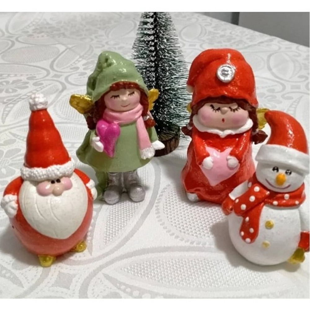 Mini Hobi Ev 4lü Yılbaşı Biblo , Dekoratif Aksesuar , Noal Baba , Kardan Adam, Melek Biblo , Kız Biblo Biblo Fiyatı