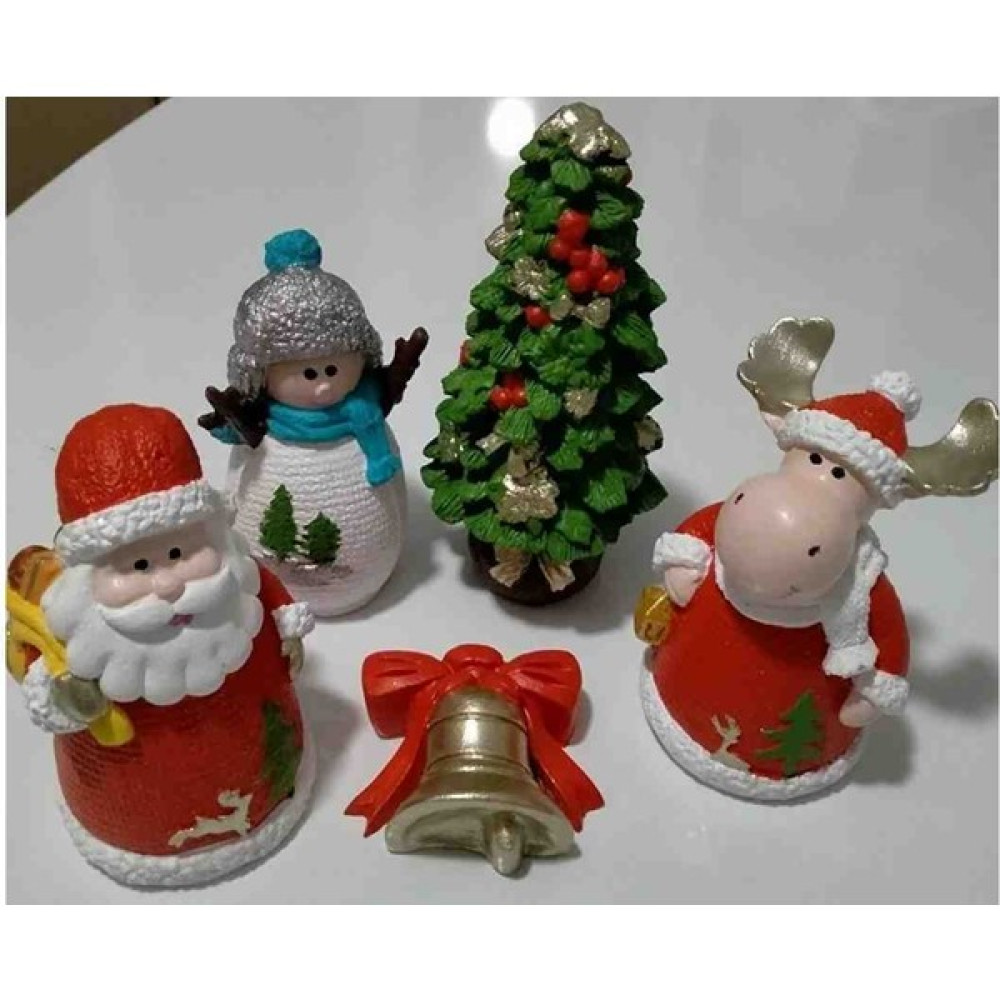 Mini Hobi Ev 4lü Yılbaşı Biblo , Dekoratif Aksesuar , Noel Baba, Geyik, Çam, Kardan Adam Biblo Fiyatı