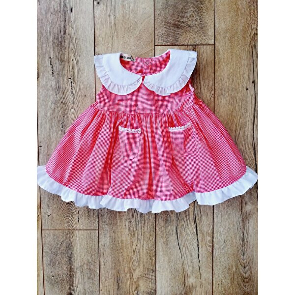 Mini Kids & Baby Kız Bebek Pötikareli Bebek Yakalı Yazlık Elbise Bebek Elbisesi Fiyatı