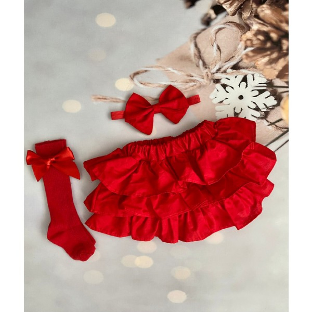 Mini Kids Kız Bebek Leopar Desenli Şort Etek Bandana Çorap Set Bebek Eteği Fiyatı