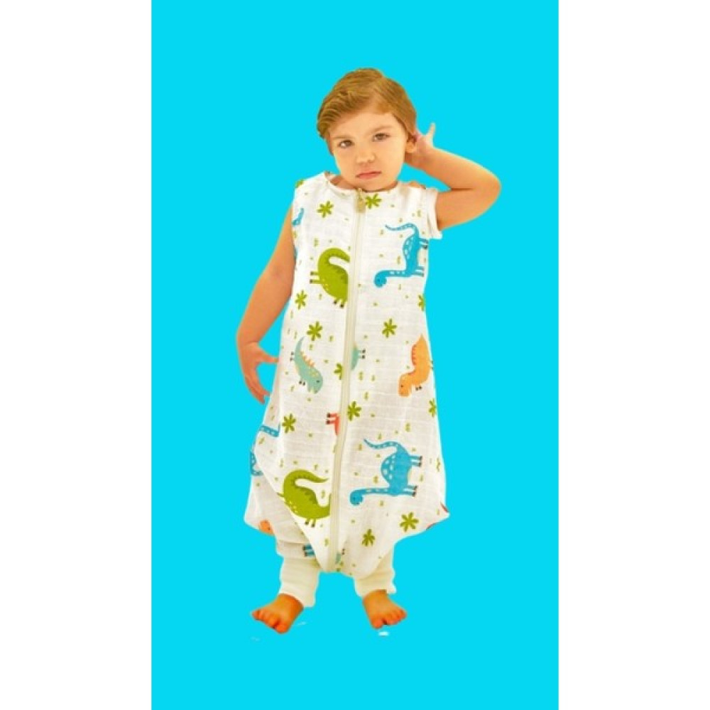 Mini Kiti Elyafsız Yazlık Baharlık Müslin Kumaş Dinozor Çocuk ve Bebek Uyku Tulumu Erkek Çocuk Tulum Fiyatı