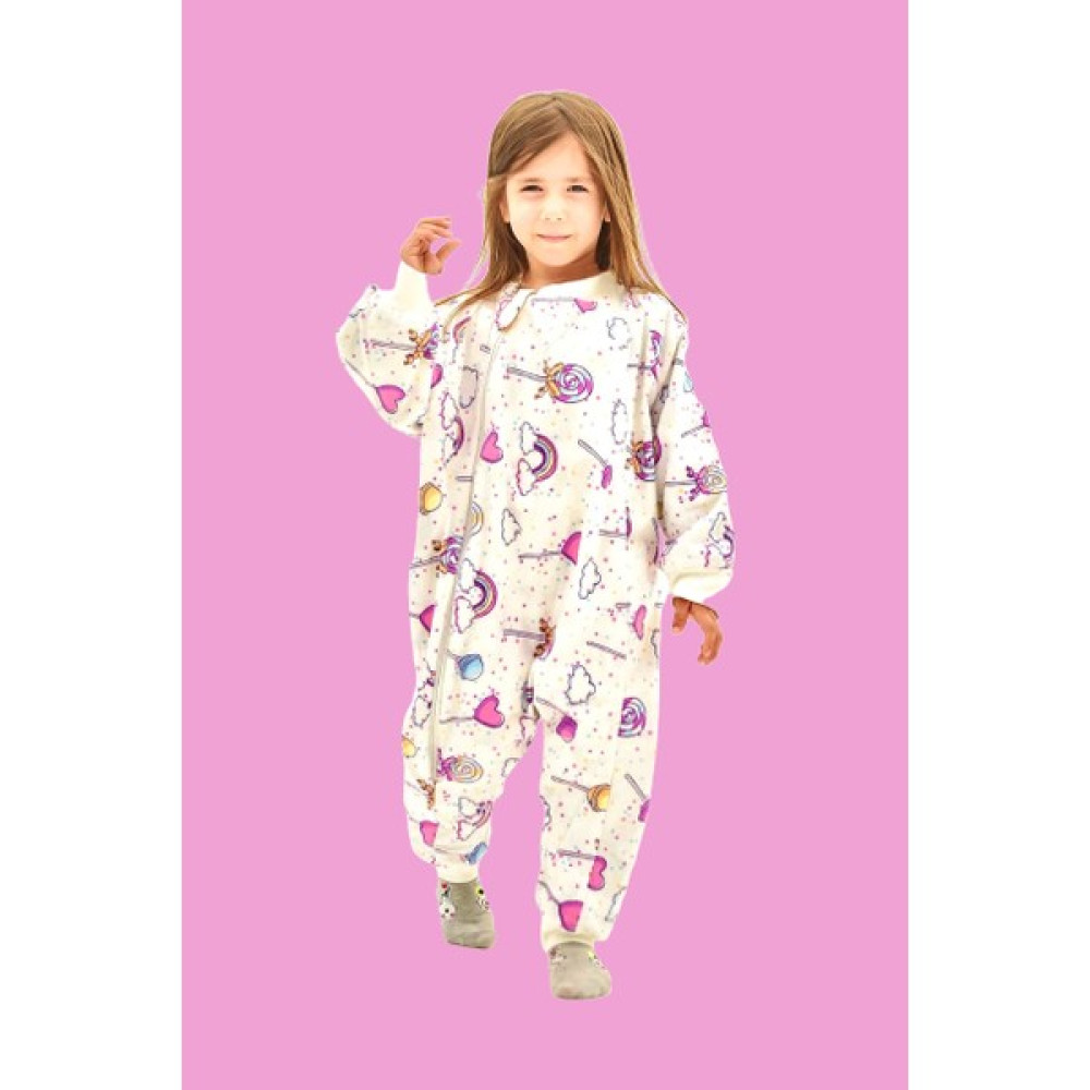 Mini Kiti Kışlık Uzun Kollu Çift Kat Organik Pazen Pamuk Lolipop Çocuk Bebek Uyku Tulumu Kız Çocuk Tulum ve Salopet Fiyatı