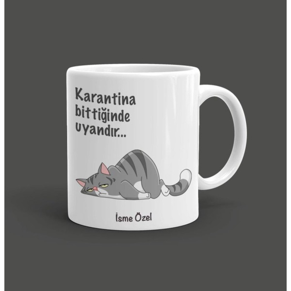 Mini Maker Kids Kedi Karantina Kupa Barkda - Kişiye Özel Tasarım Fincan / Bardak / Kahve Takımı Fiyatı
