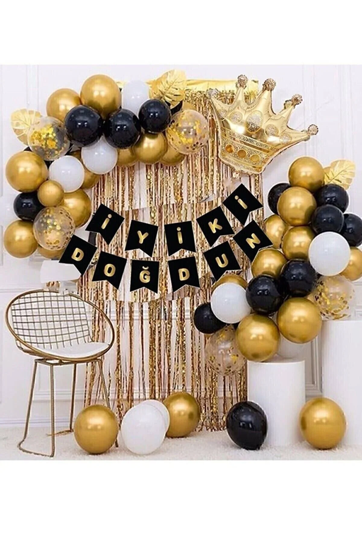Mini Parti Mini Party Store Kral Taçlı Balon Zinciri Doğum Günü Seti Iyi Ki Doğdun Doğum Günü ( S02 )" Yaş Günü & Parti Fiyatı