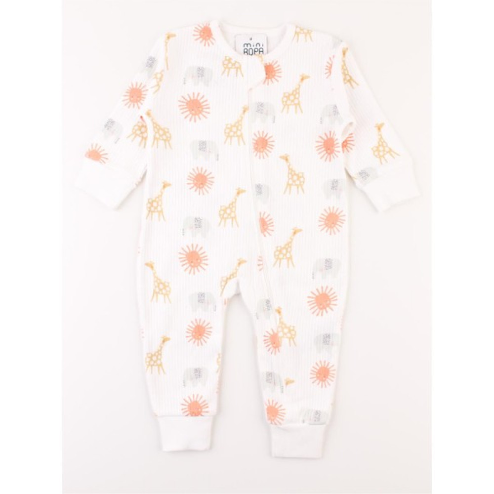 Mini Ropa Next Baby Zürafa Baskılı Fitilli Fermuarlı Ribanalı Uzun Tulum Uyku Tulumu Bebek Tulumu Fiyatı