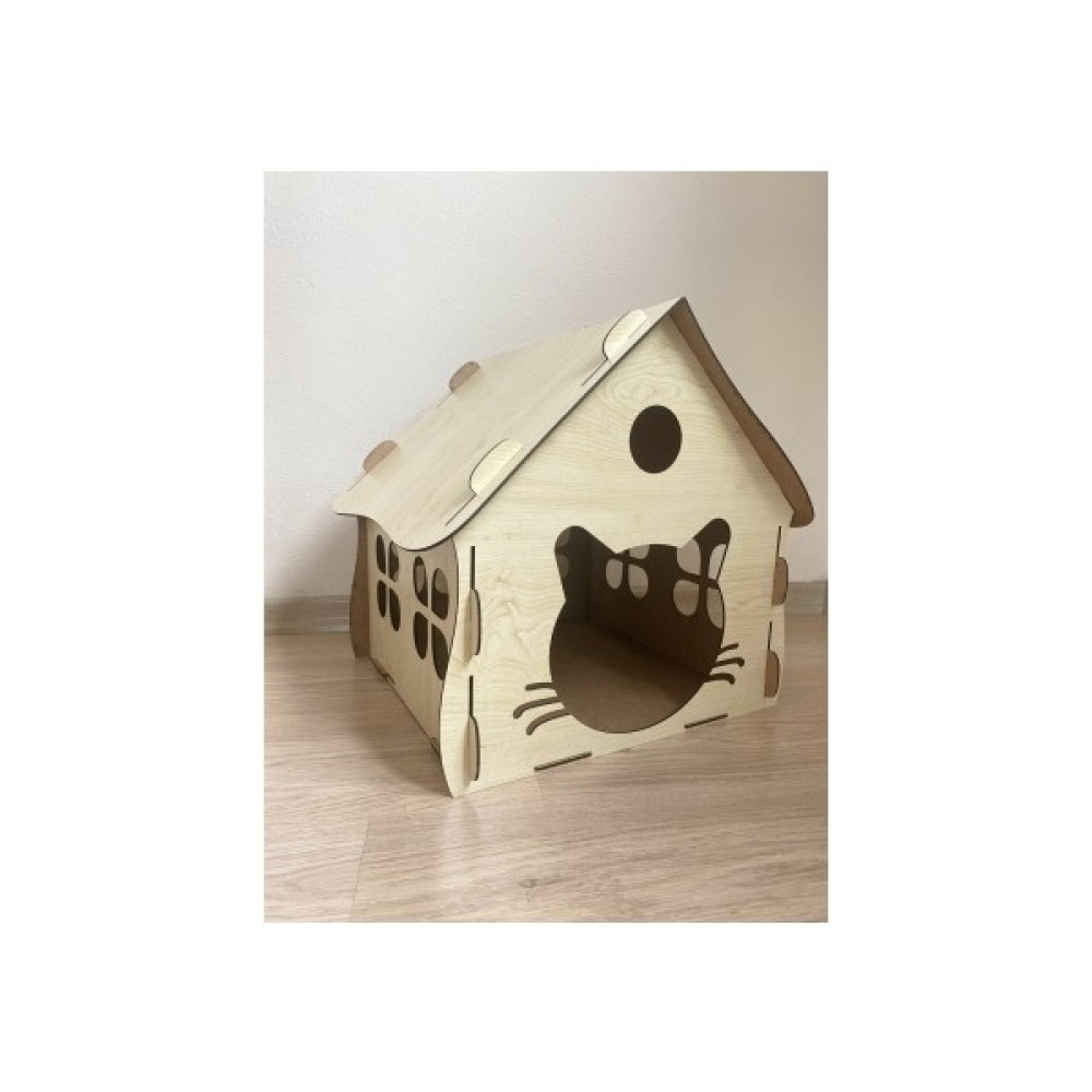 Mini Tasarım Atölyem Dekoratif Ahşap Kedi Evi (Kedi Yuvası) - Ahşap - Bej Evcil Hayvan Ürünleri Fiyatı
