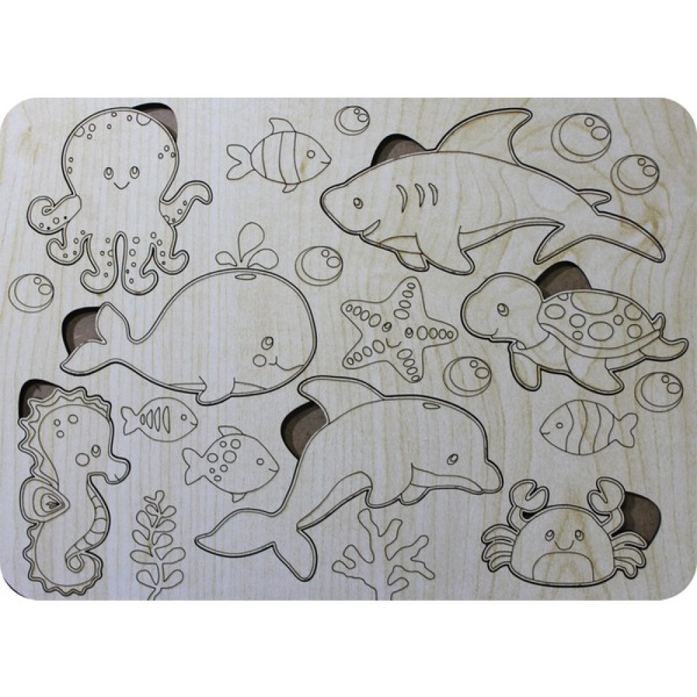 Mini Tasarım Atölyem Deniz Canlıları Ahşap Puzzle Oto Boyaları Fiyatı