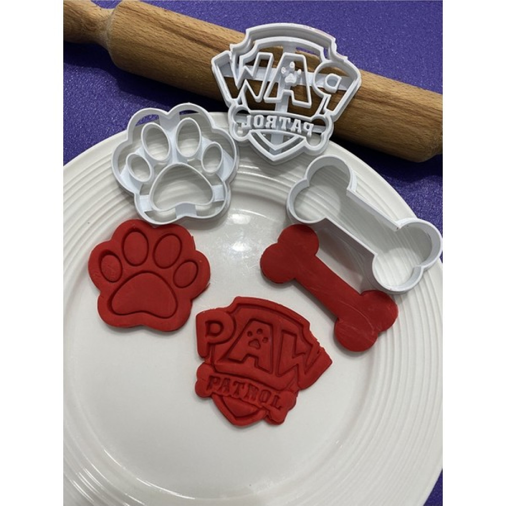 Mini Tasarım Atölyem Paw Patrol Logo-Pati-Kemik Kurabiye Kalıbı Seti - 3 Adet Kek Kalıpları Fiyatı