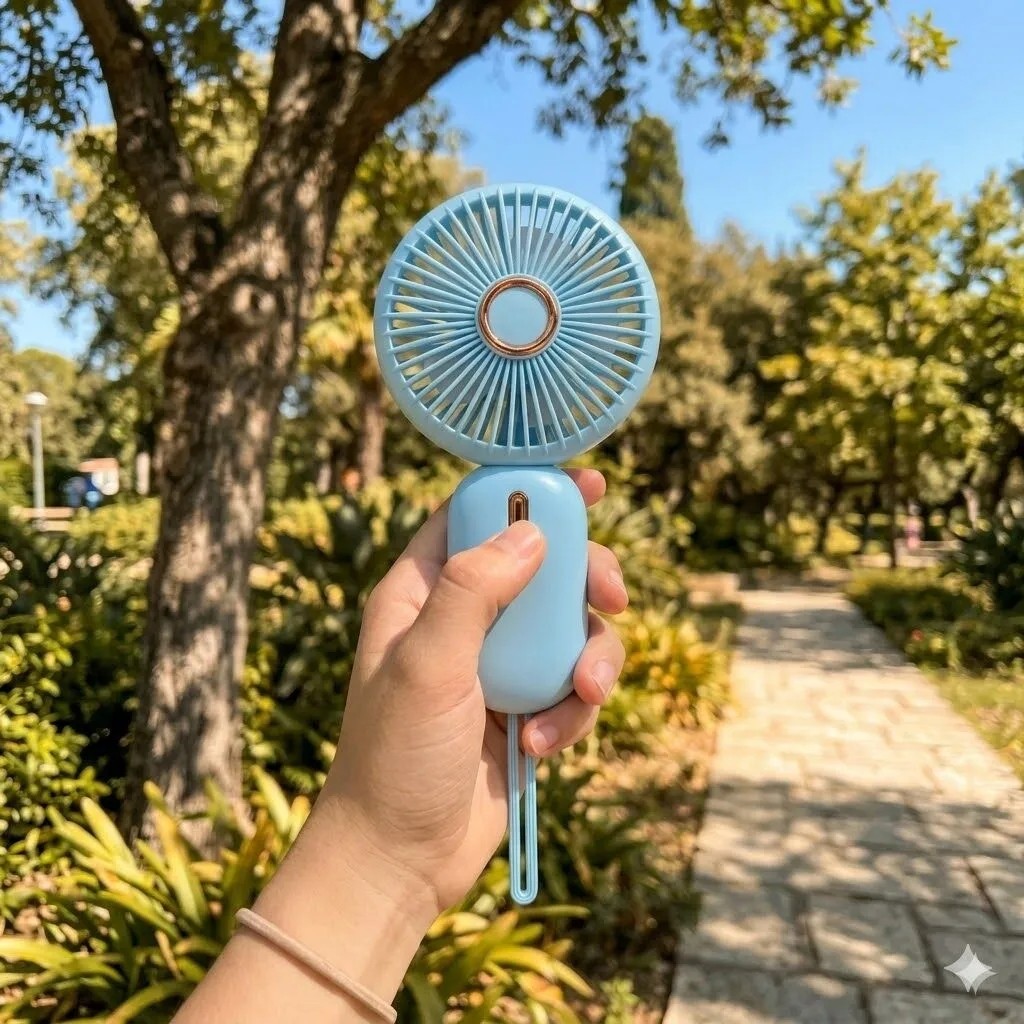 Mini Taşınabilir Fan Type-C Şarjlı El Vantilatörü Fn-65 - Mavi Bilgisayar Çevirici ve Adaptörü Fiyatı
