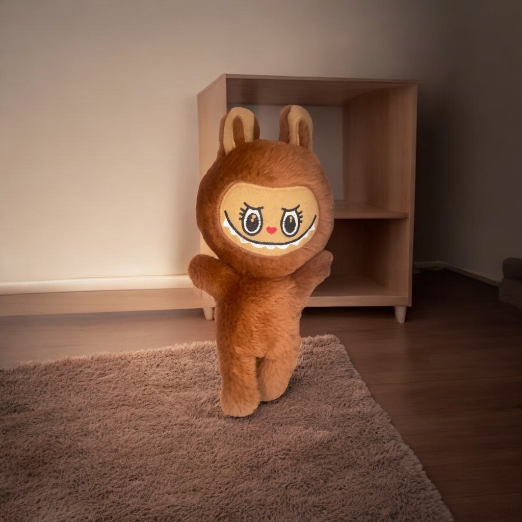 Mini Tavşan Kostümlü Labubu Peluş Oyuncak - Koyu Kahverengi Anne Bebek Oyuncak Fiyatı