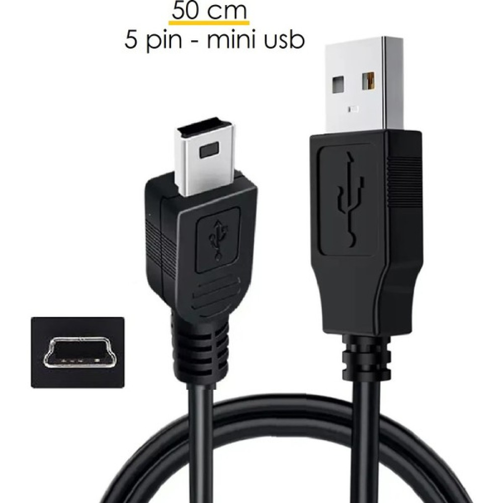 Mini USB 5 Pin V3 Şarj ve Veri Aktarım Kablosu USB 2.0 (50 Cm) Bilgisayar Çevirici ve Adaptörü Fiyatı