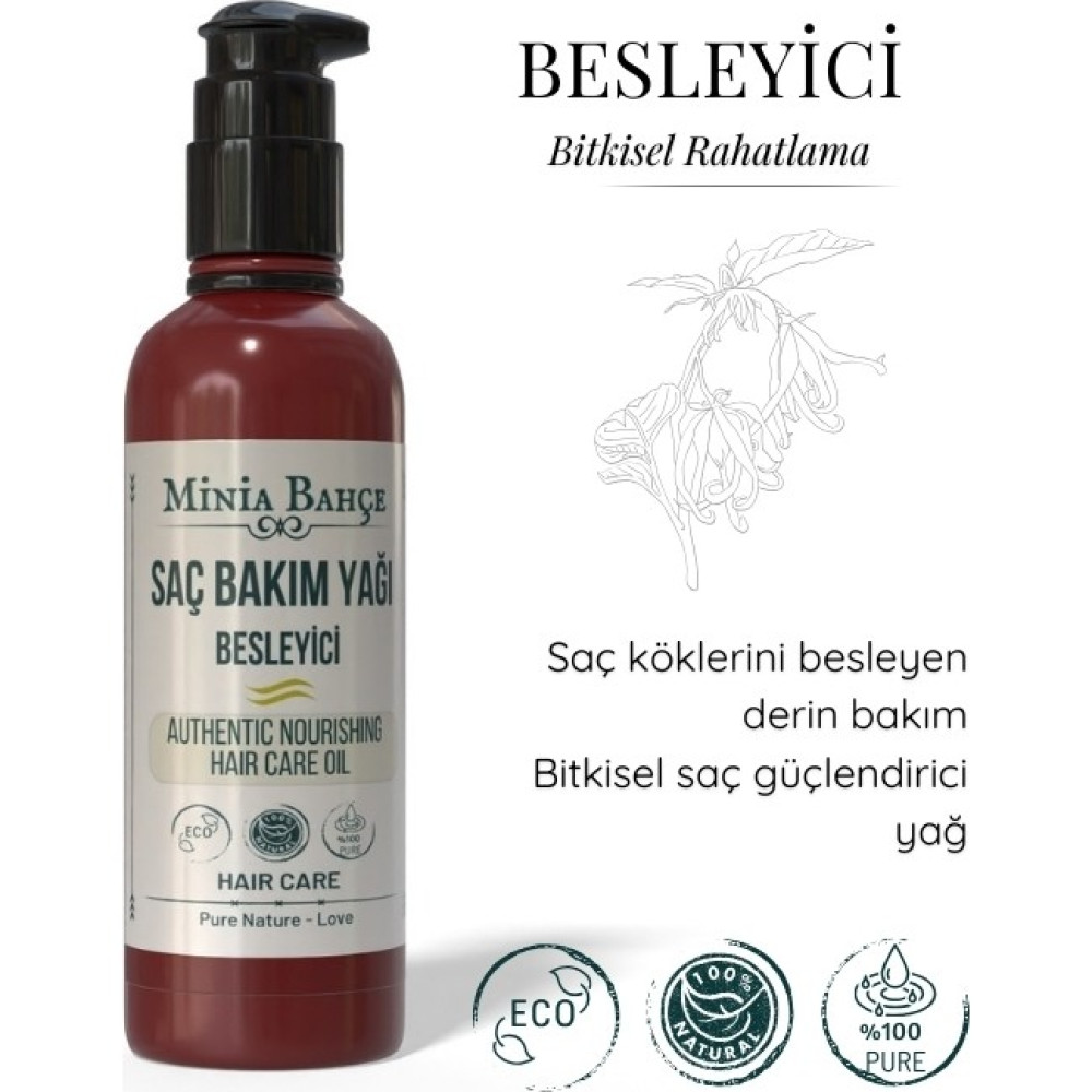 Minia Bahçe Besleyici Saç Bakım Yağı, %100 Doğal Ve Katkısız, 100ml Saç Bakım Maskeleri & Serumlar & Spreyler Fiyatı