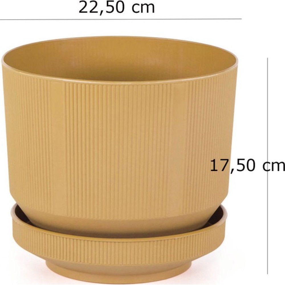 Minia Bahçe Plastik Tabaklı Saksı 6 lt - Hardal Saksı ve Aksesuarları Fiyatı