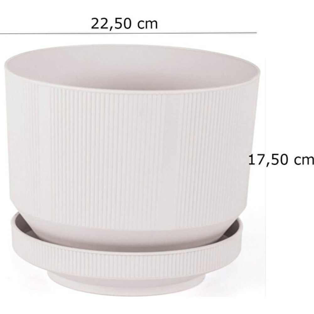 Minia Bahçe Plastik Tabaklı Saksı 6 lt - Kirli Beyaz Saksı ve Aksesuarları Fiyatı