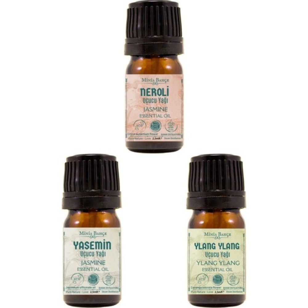 Minia Bahçe Yasemin Yağı, Portakal Çiçeği (Neroli) Yağı, Ylang Ylang Yağı, 2,5'ar ml - 10 ml Bitkisel Yağlar Fiyatı
