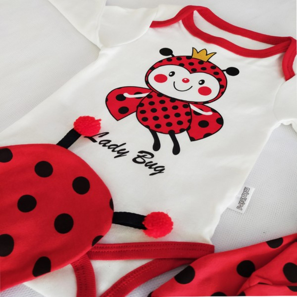 Minibird Uğur Böceği Kız 3'lü Takım Bebek Zıbın Seti Fiyatı