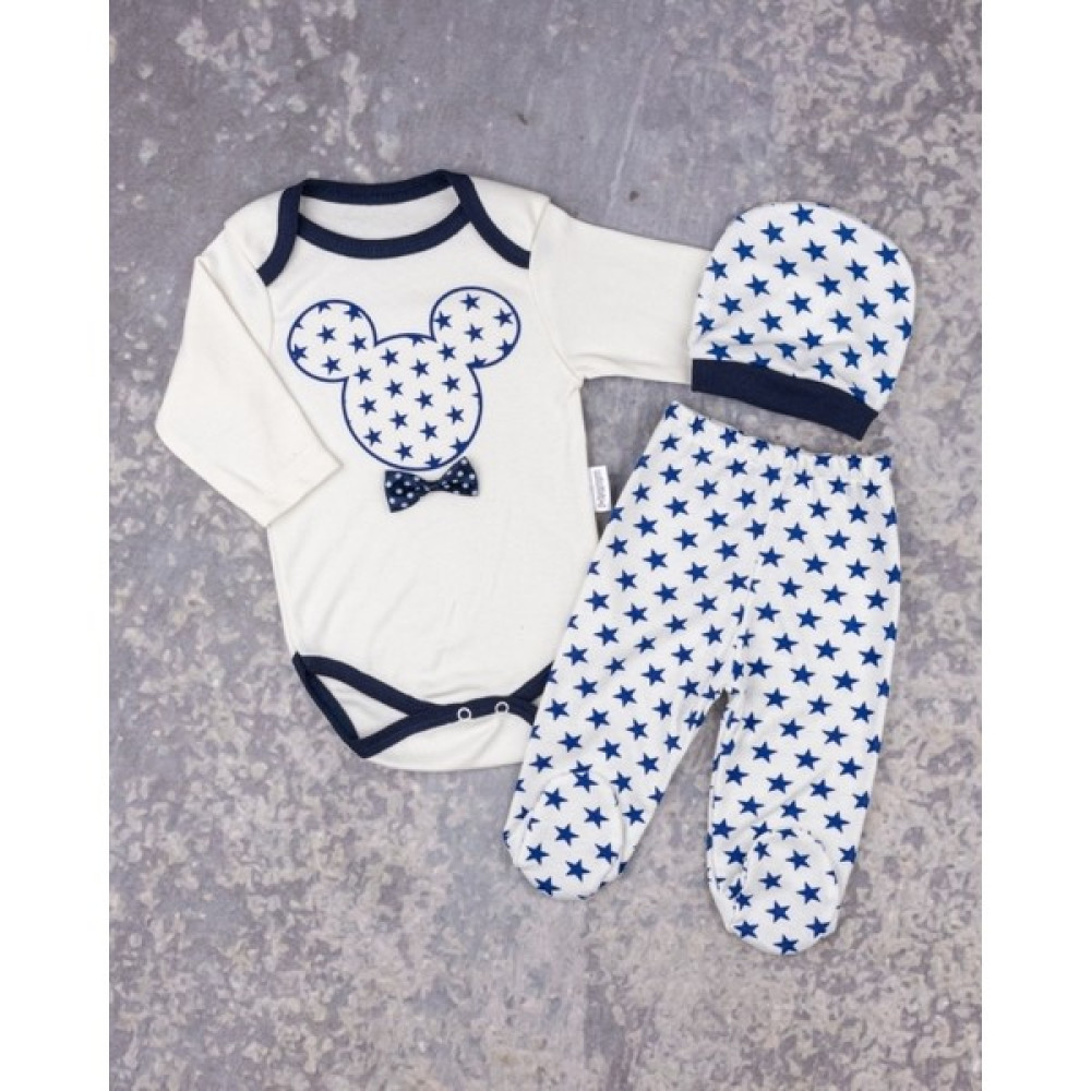 Minibird Yıldızlı Fare Baskılı Badili 3-6 Ay Bebek Giysi Takım Fiyatı