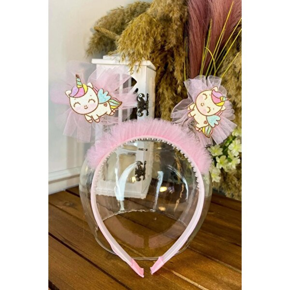 Minibuki Pembe Tüllü Unicorn Model Taraklı Taç Toka, Taç & Saç Bandı Fiyatı